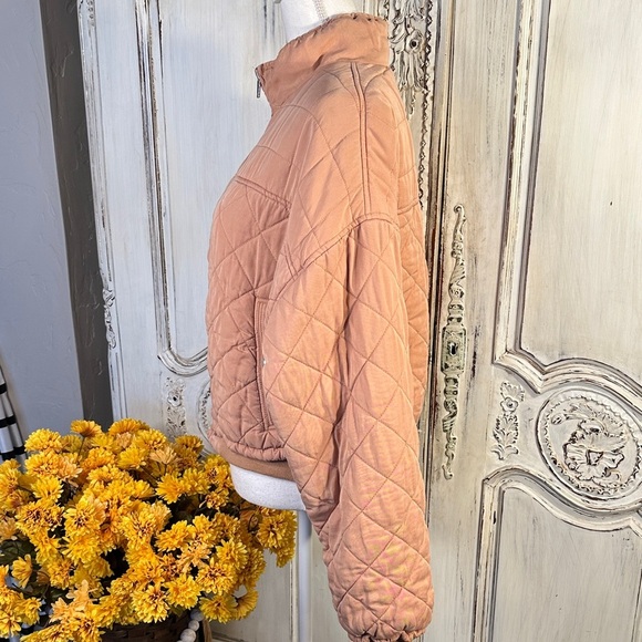BLANKNYC Women's Quilted Bomber Jacket in Salmon - Picture 7 of 12
